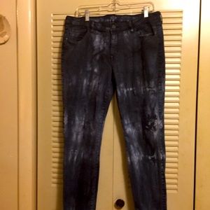A.N.A 32/14 Bleached Tie Dye Blue Jegging